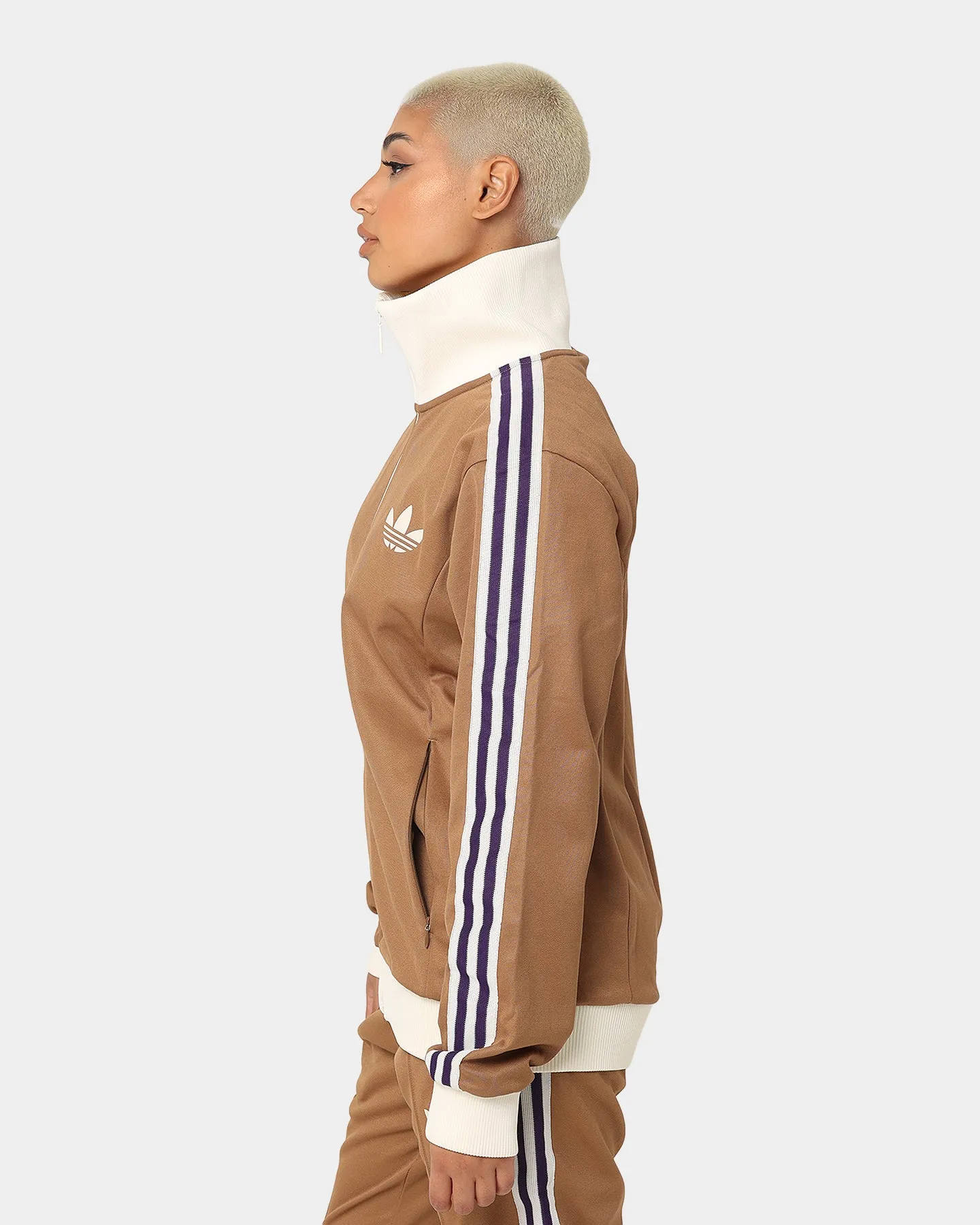 Adidas Adicolor Poly TT Jacket Brown Desert