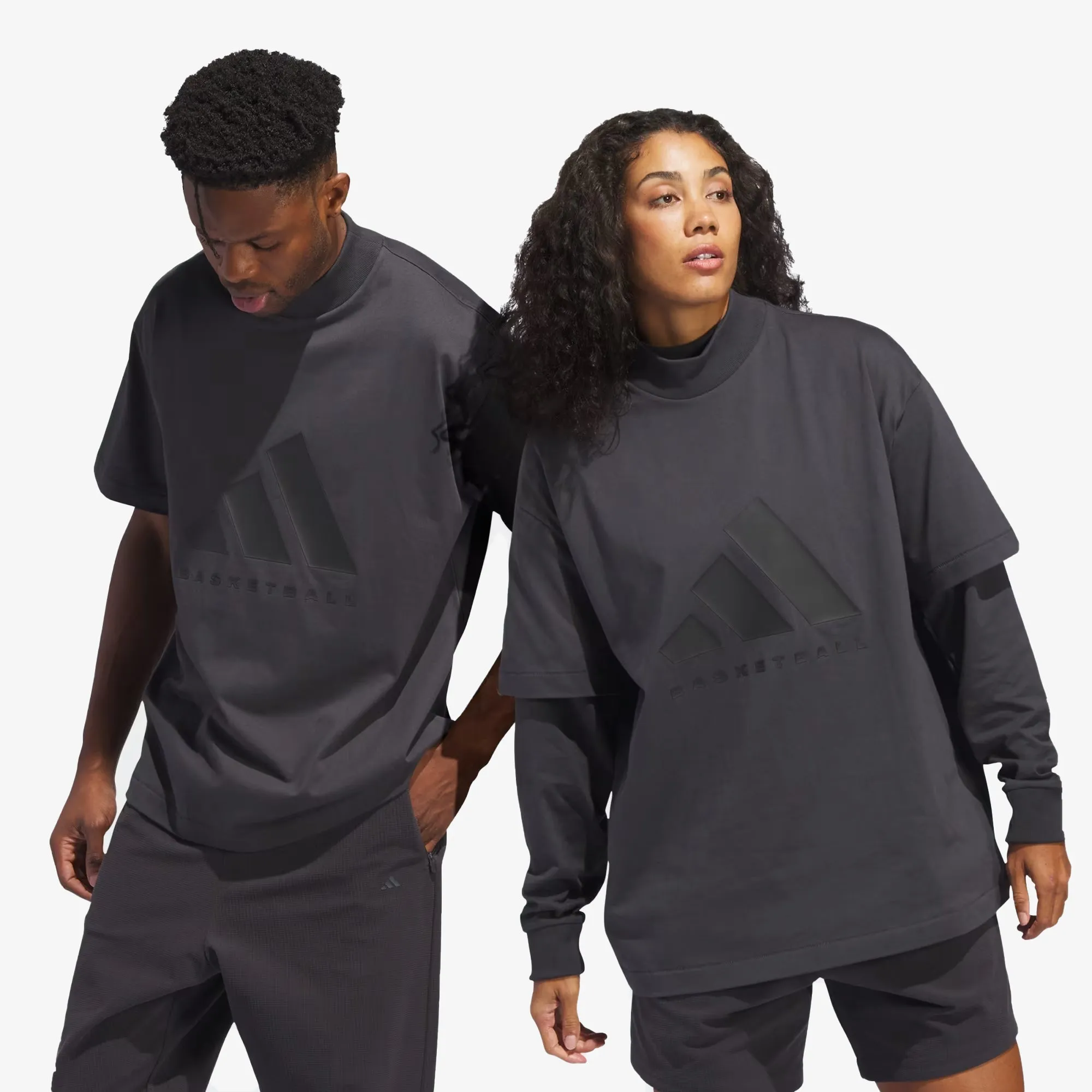 Adidas | BASKETBALL TEEE  { CARBON/CARBON
