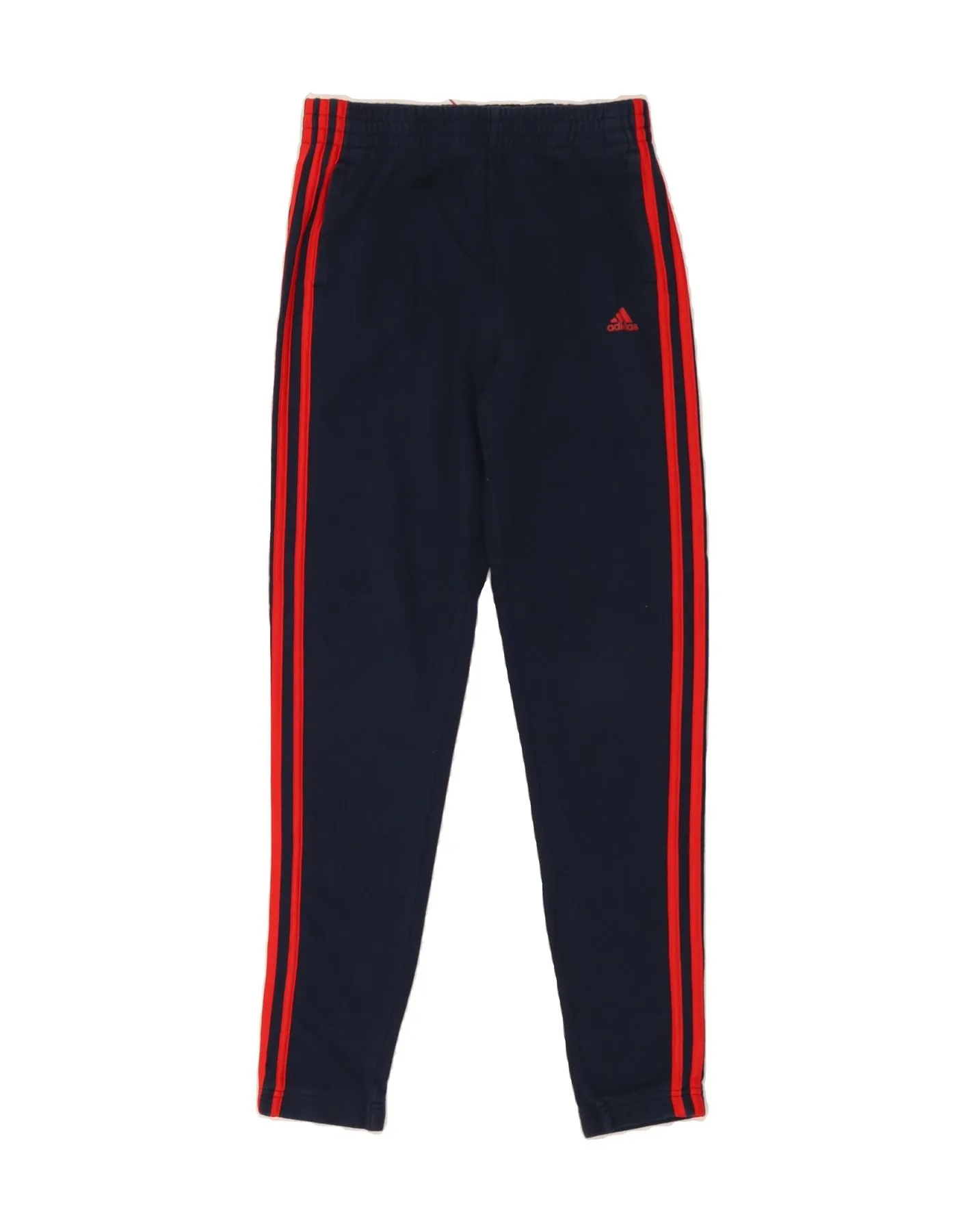 ADIDAS Boys Tracksuit Trousers 13-14 Years Navy Blue Cotton