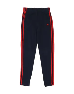 ADIDAS Boys Tracksuit Trousers 13-14 Years Navy Blue Cotton