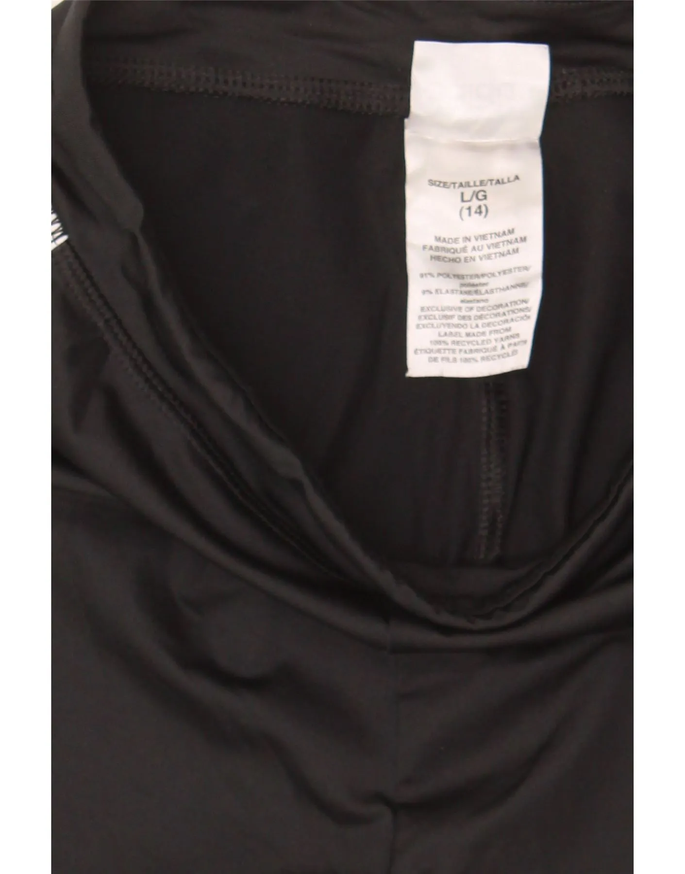 ADIDAS Girls Leggings 13-14 Years Large Black Polyester
