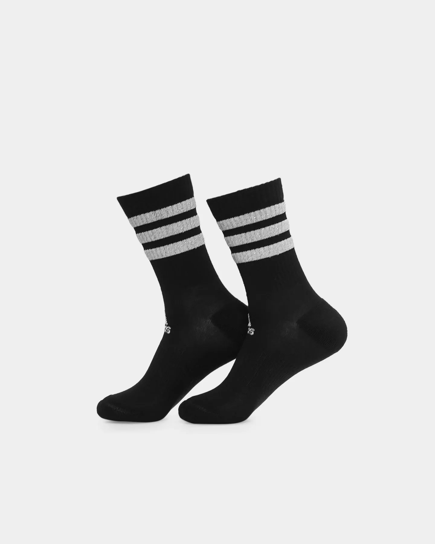 Adidas Glam 3-Stripes Cushioned Crew Sport Socks 3 Pairs Black/White