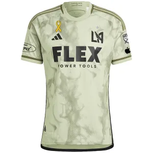 adidas LAFC Authentic Away Jersey 23/24 w/ MLS   Apple   Ford   Childhood Cancer Awareness Patch (Green)
