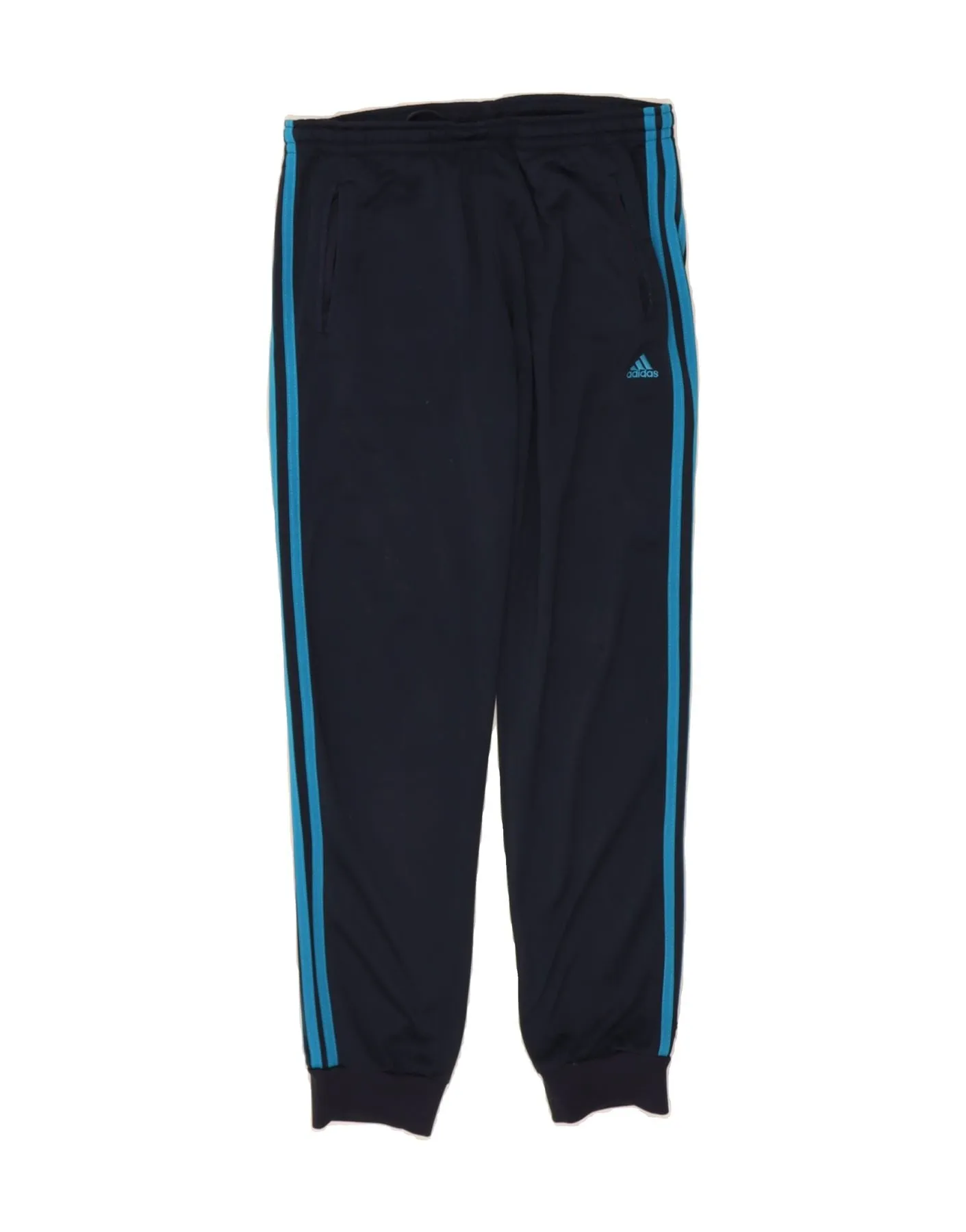 ADIDAS Mens Tracksuit Trousers Joggers Large  Navy Blue Polyester