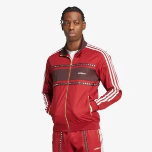 ADIDAS ORIGINALS | RETRO SPORTS CRICKET-INSPIRED TRACK TOP { RUST RED