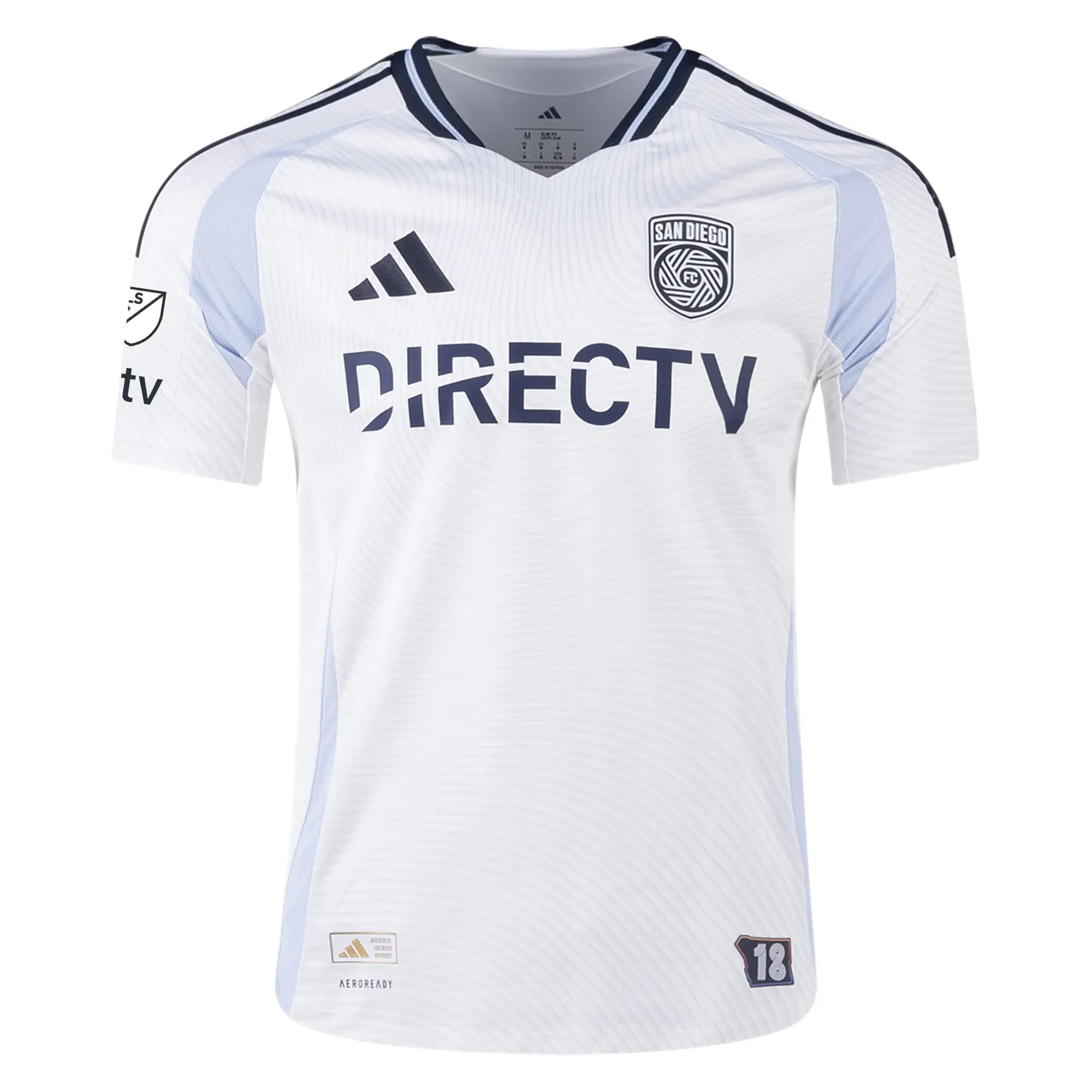 adidas San Diego FC Authentic Away Jersey 25/26 w/ MLS & Apple Patch (White)