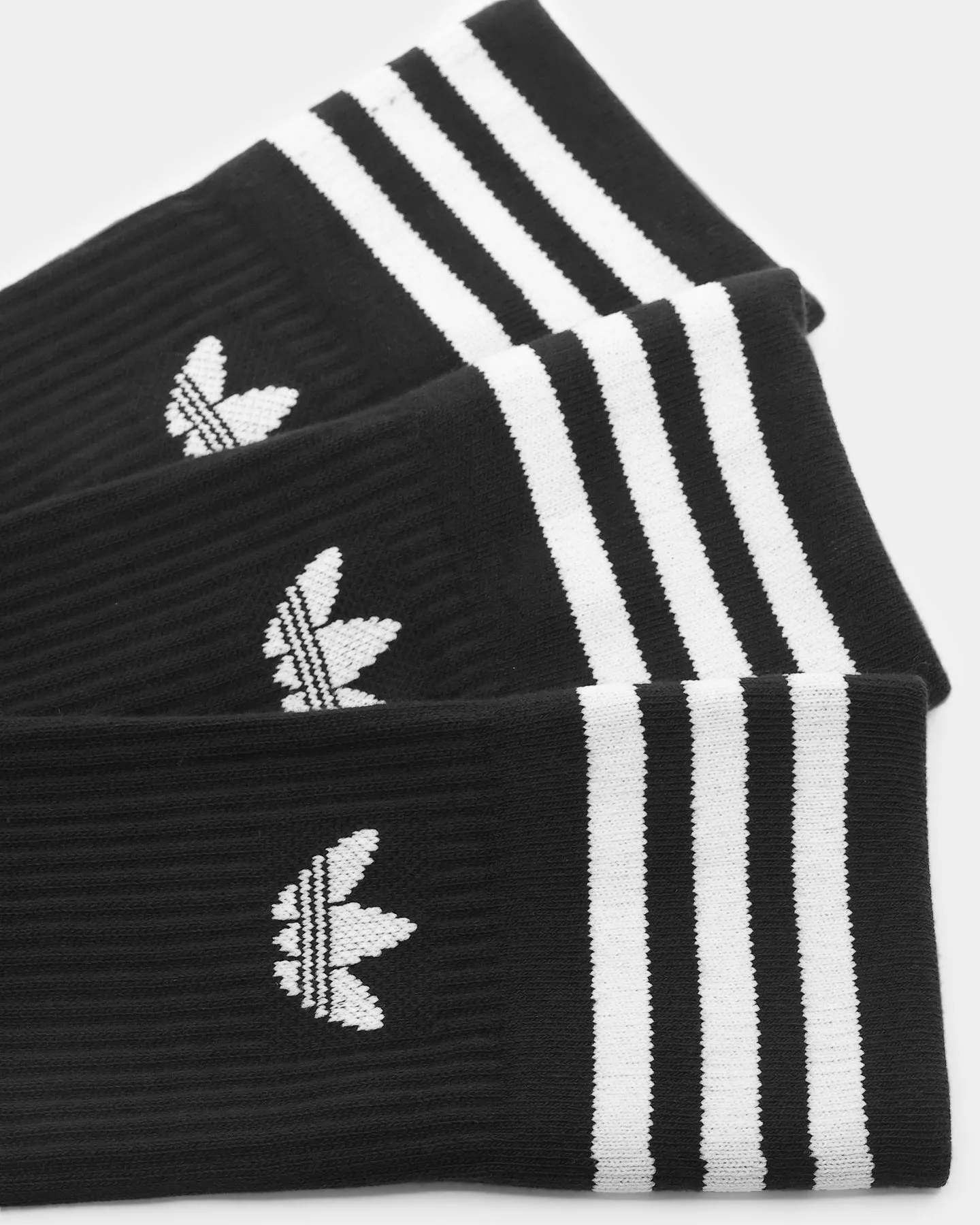 ADIDAS SOLID CREW SOCK 3 PACK BLACK/WHITE