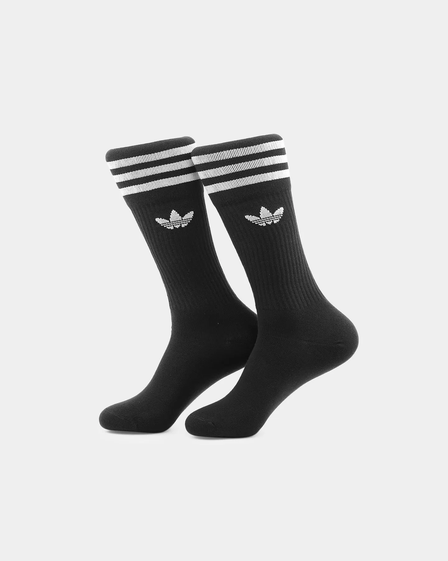 ADIDAS SOLID CREW SOCK 3 PACK BLACK/WHITE