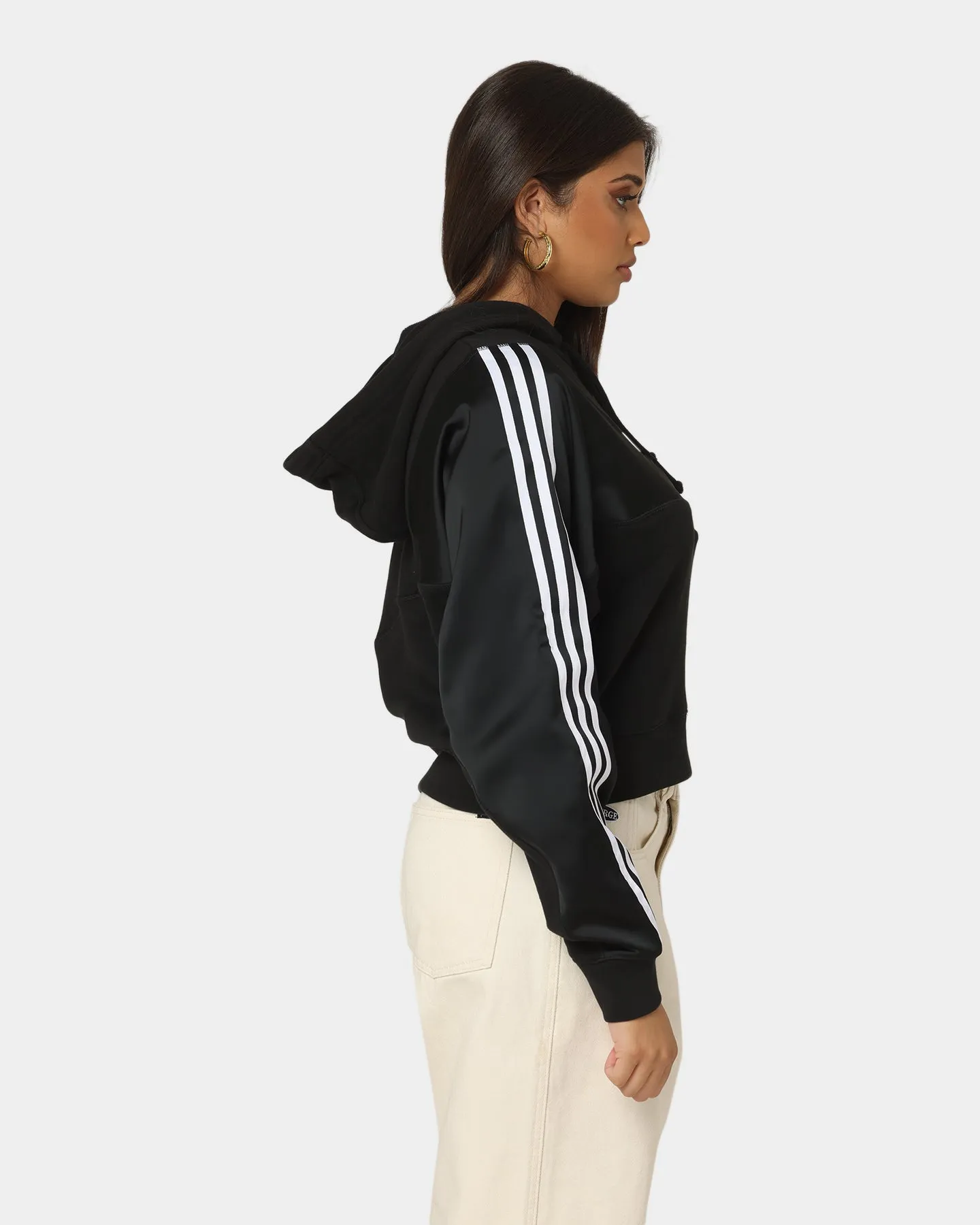 Adidas Women's Adicolor Split Trefoil Hoodie Black