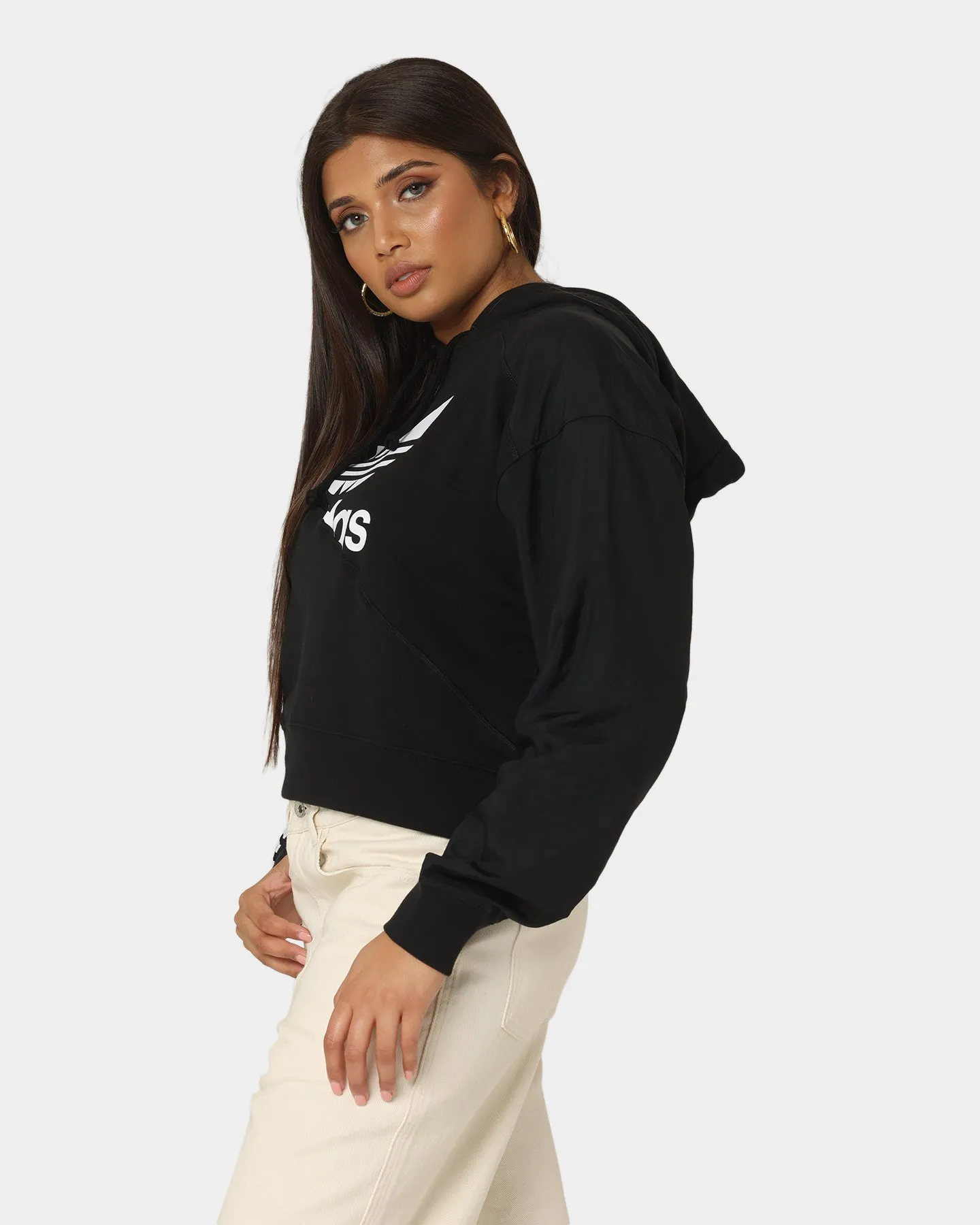 Adidas Women's Adicolor Split Trefoil Hoodie Black