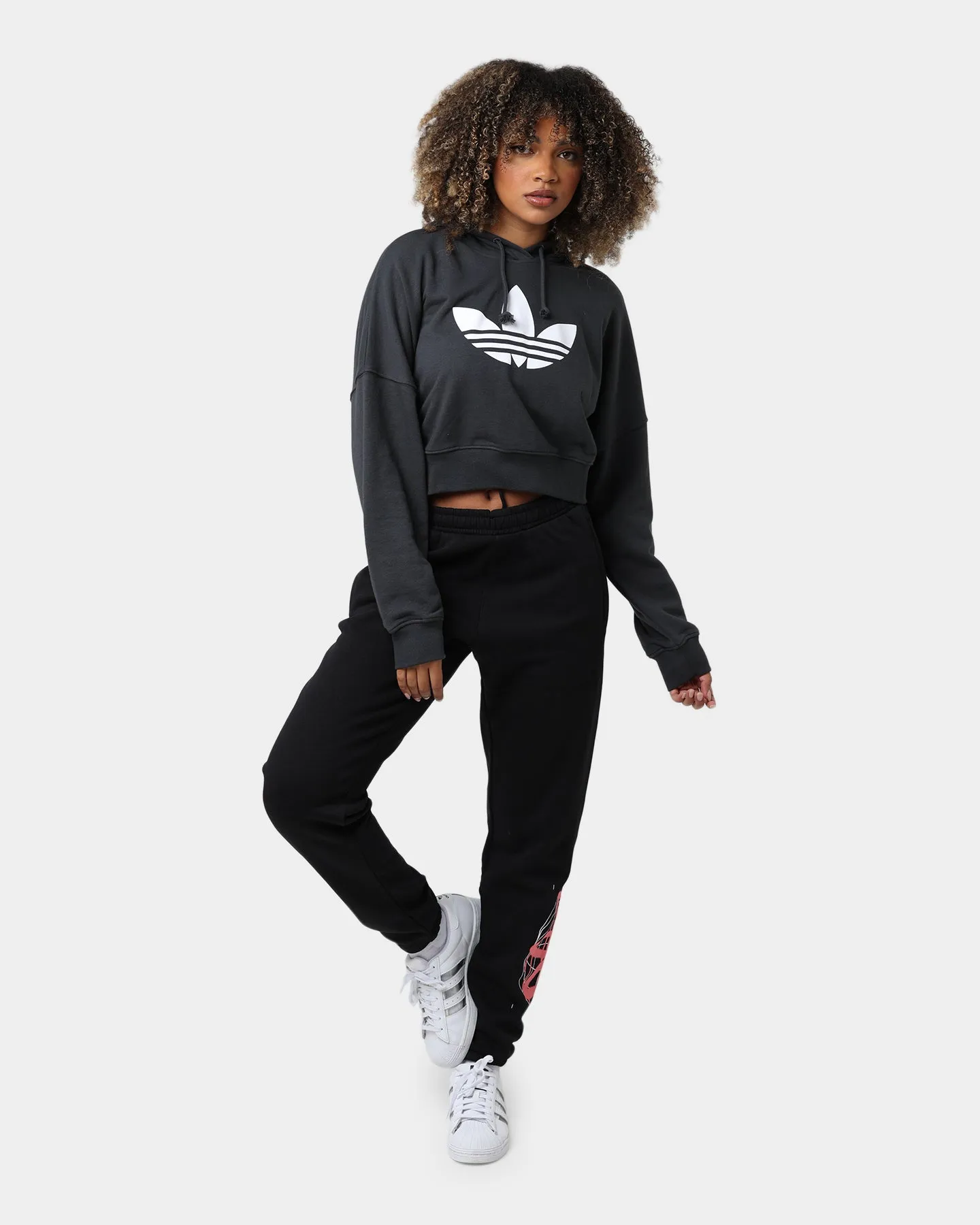 Adidas Women's Cropped Hoodie Carbon