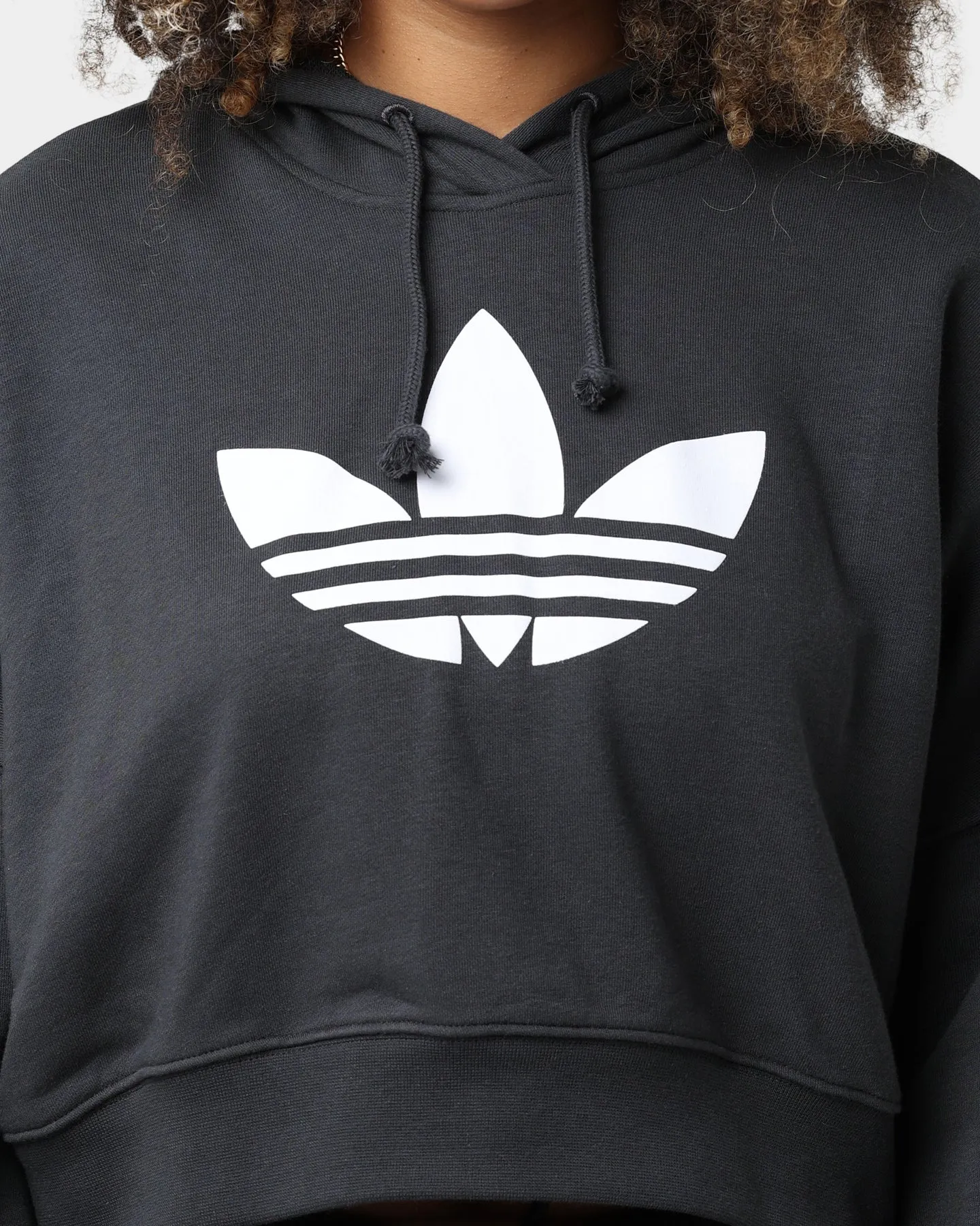 Adidas Women's Cropped Hoodie Carbon
