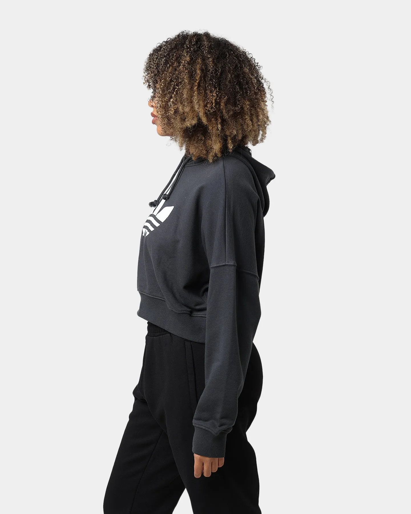Adidas Women's Cropped Hoodie Carbon