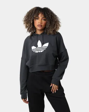 Adidas Women's Cropped Hoodie Carbon