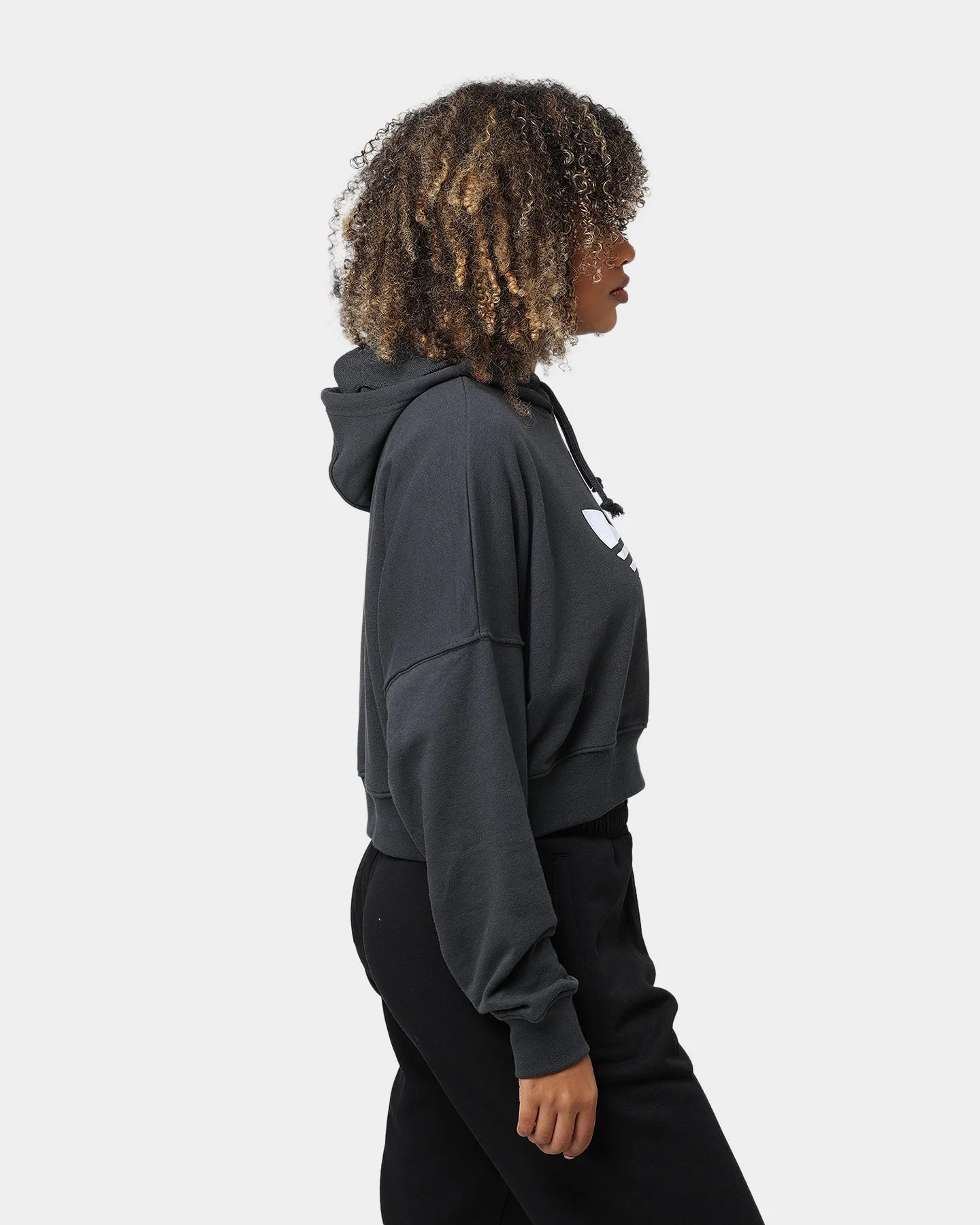 Adidas Women's Cropped Hoodie Carbon
