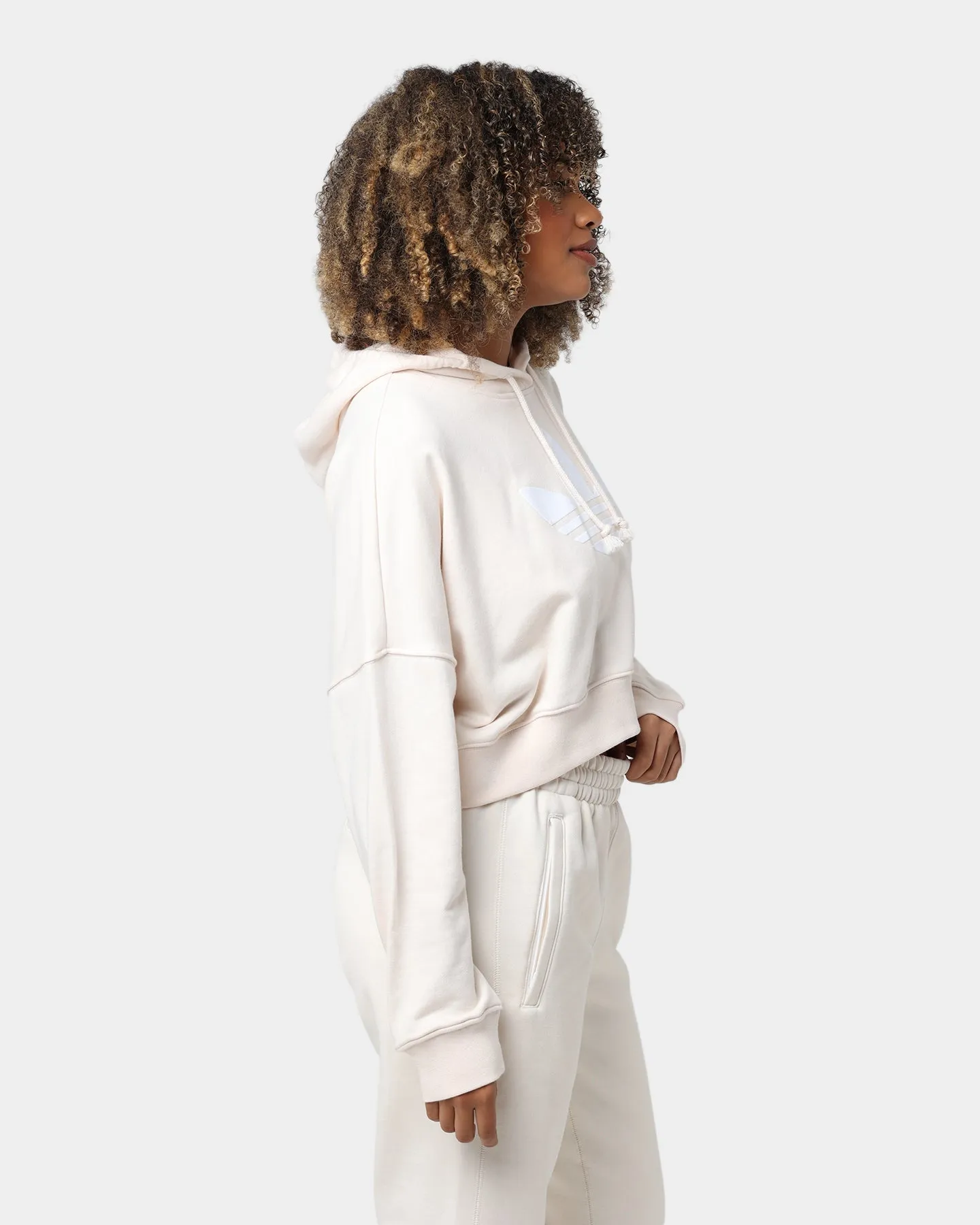 Adidas Women's Cropped Hoodie Wonder White