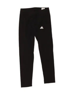 ADIDAS Womens Leggings UK 8/10 Small Black Cotton