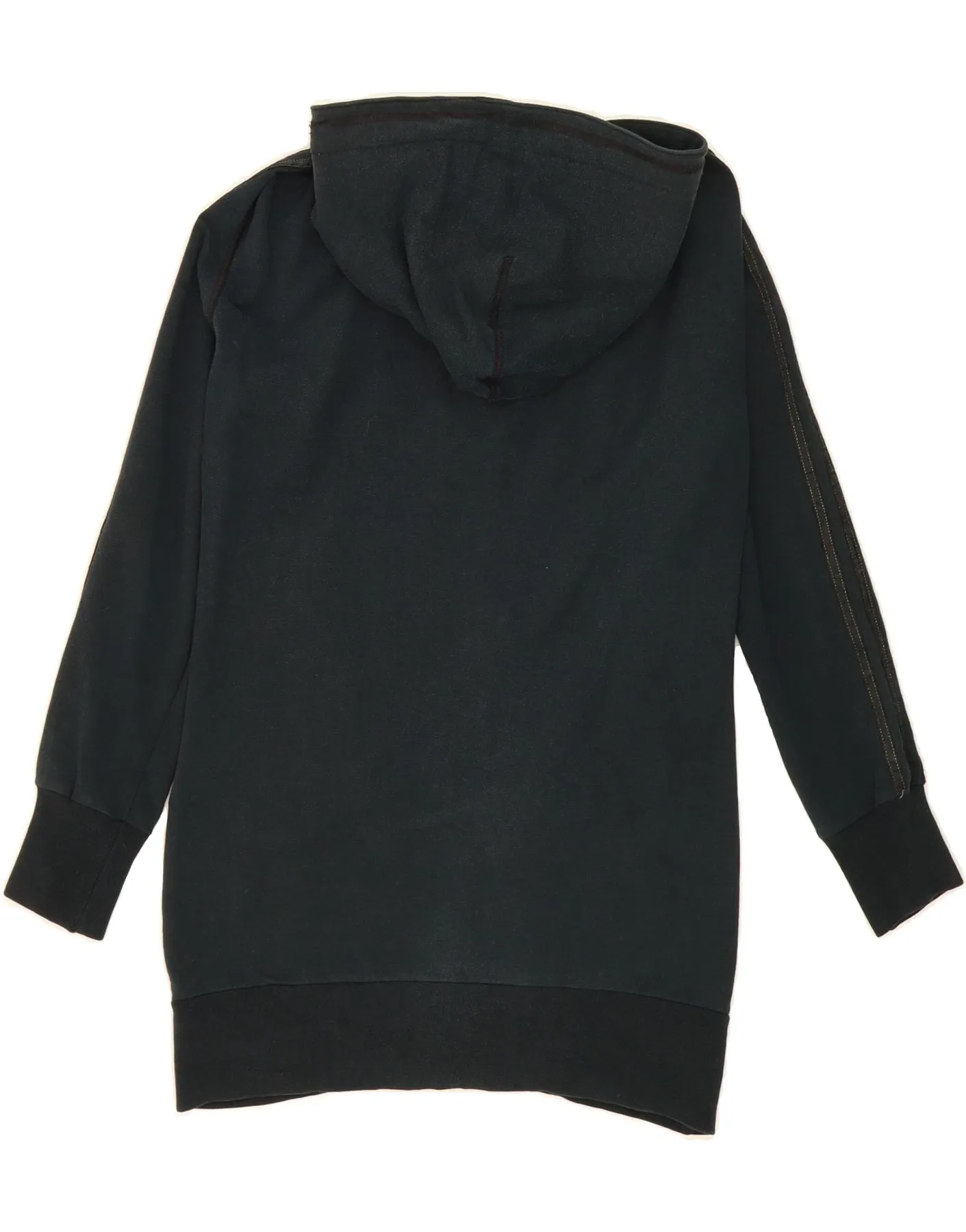 ADIDAS Womens Long Sleeve Hoodie Dress UK 16 Large  Black Cotton