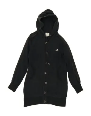 ADIDAS Womens Long Sleeve Hoodie Dress UK 16 Large  Black Cotton