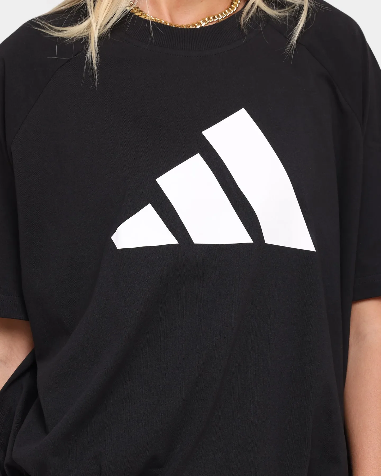 Adidas Women's Stripe Logo T-Shirt Black