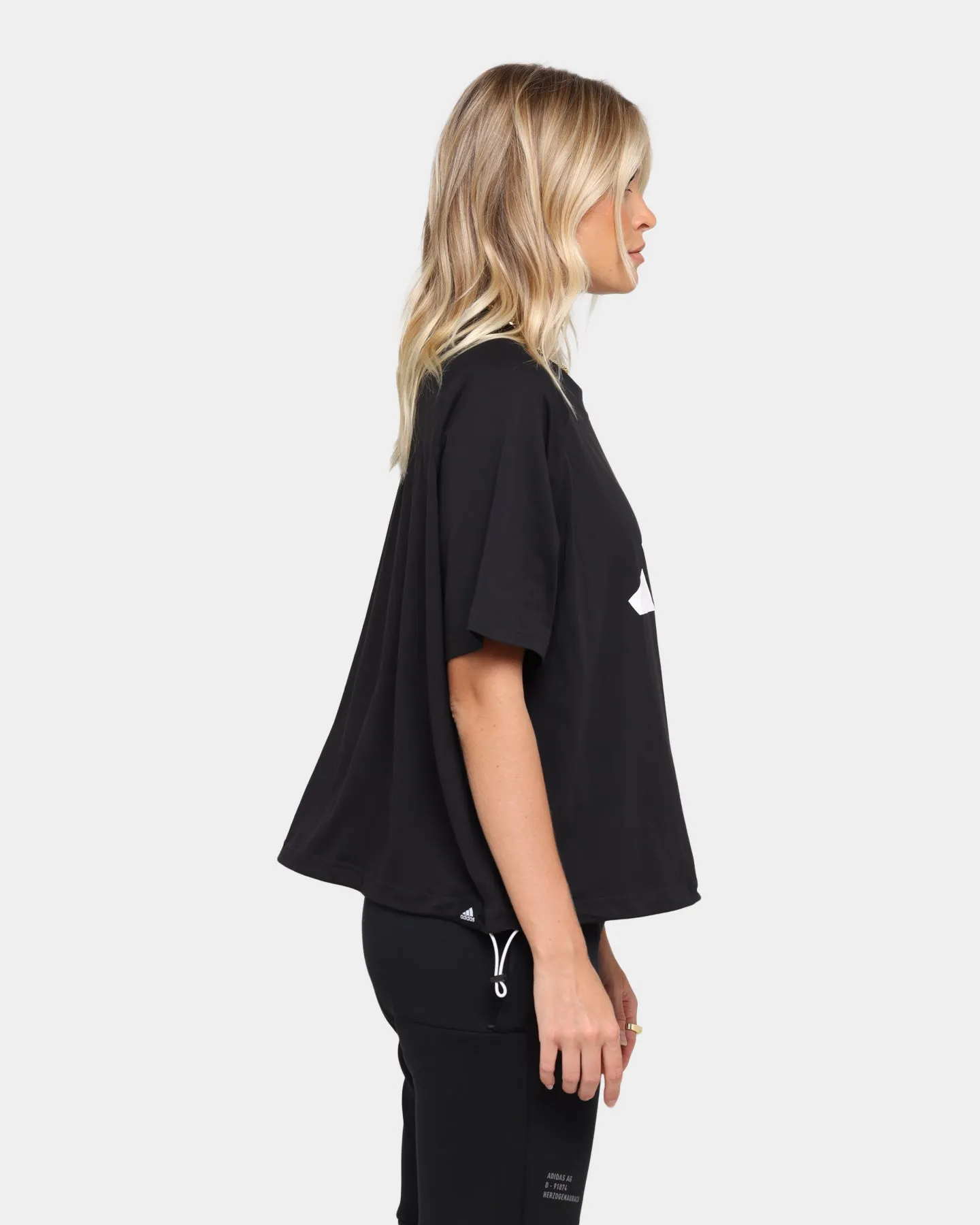 Adidas Women's Stripe Logo T-Shirt Black