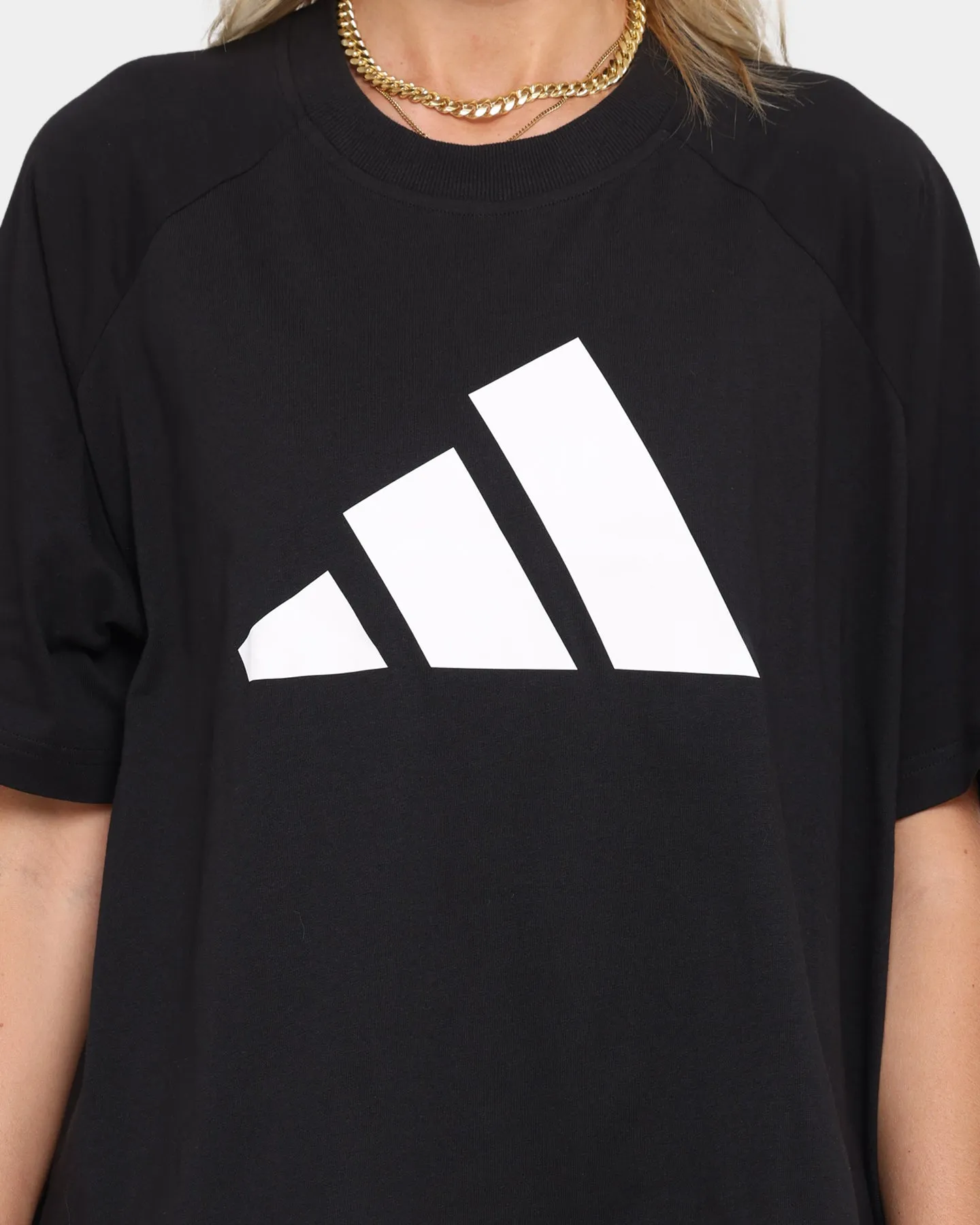 Adidas Women's Stripe Logo T-Shirt Black