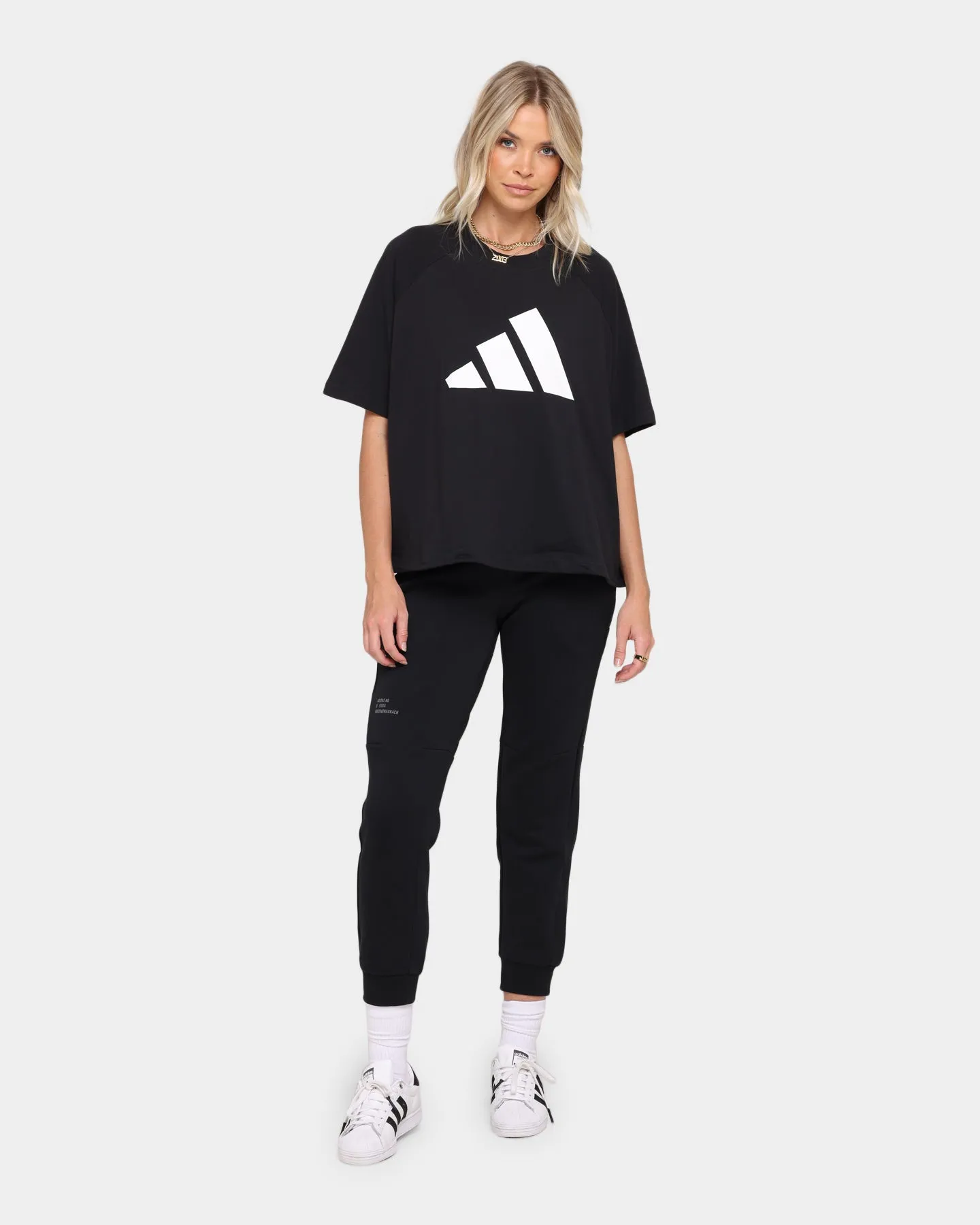 Adidas Women's Stripe Logo T-Shirt Black