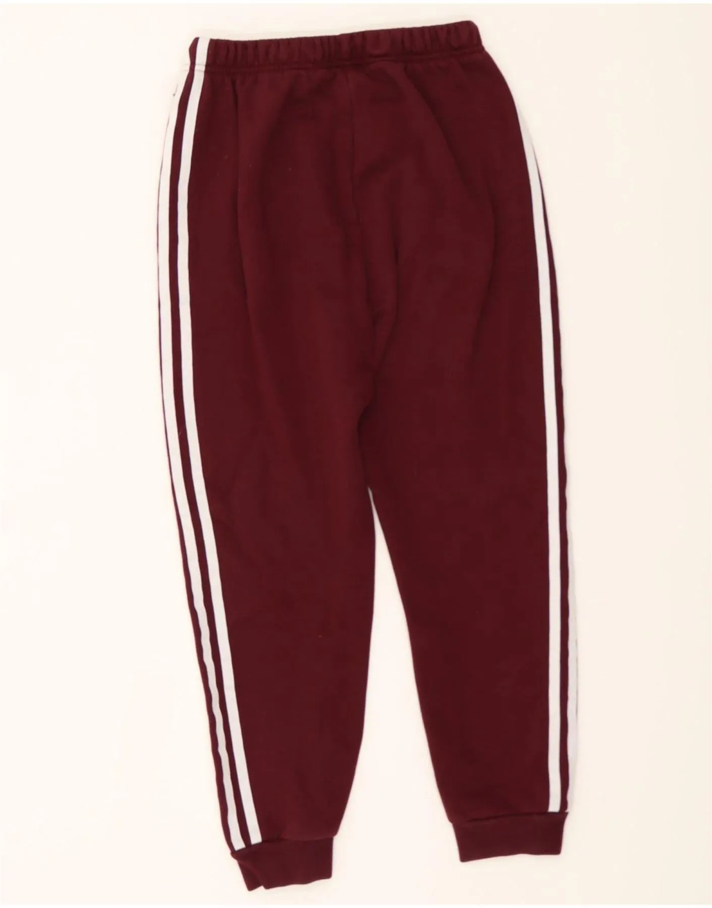 ADIDAS Womens Tracksuit Trousers Joggers UK 8 Small Burgundy Cotton