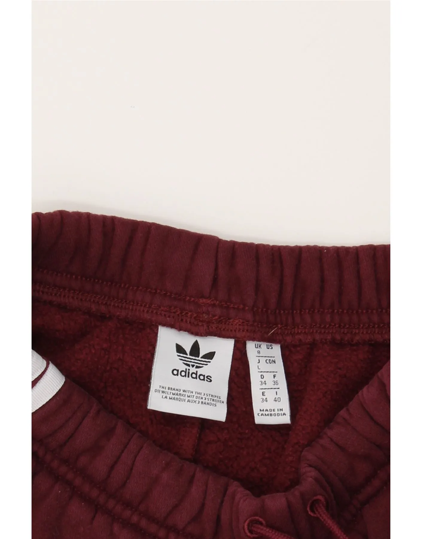 ADIDAS Womens Tracksuit Trousers Joggers UK 8 Small Burgundy Cotton