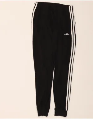 ADIDAS Womens Tracksuit Trousers Joggers UK 8/10 Small  Black Cotton