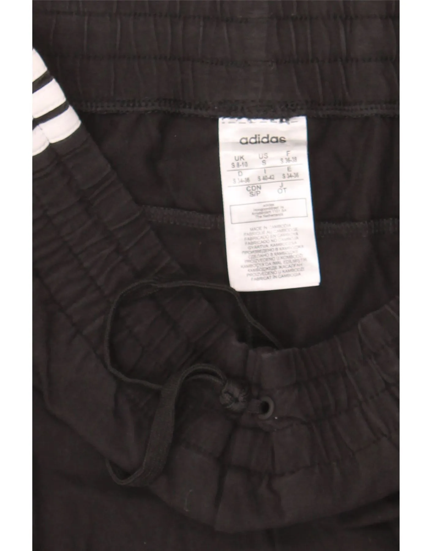 ADIDAS Womens Tracksuit Trousers Joggers UK 8/10 Small  Black Cotton