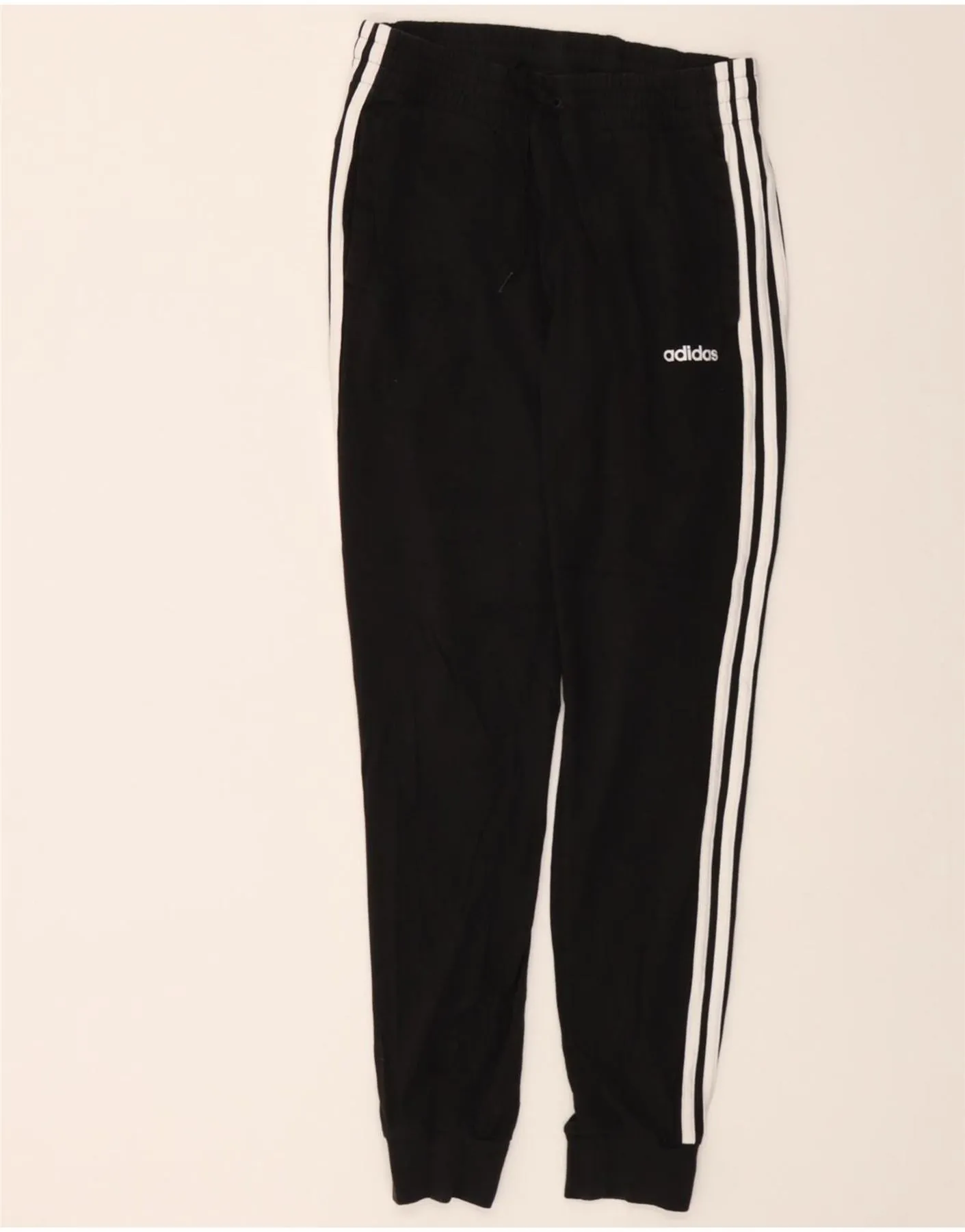 ADIDAS Womens Tracksuit Trousers Joggers UK 8/10 Small  Black Cotton