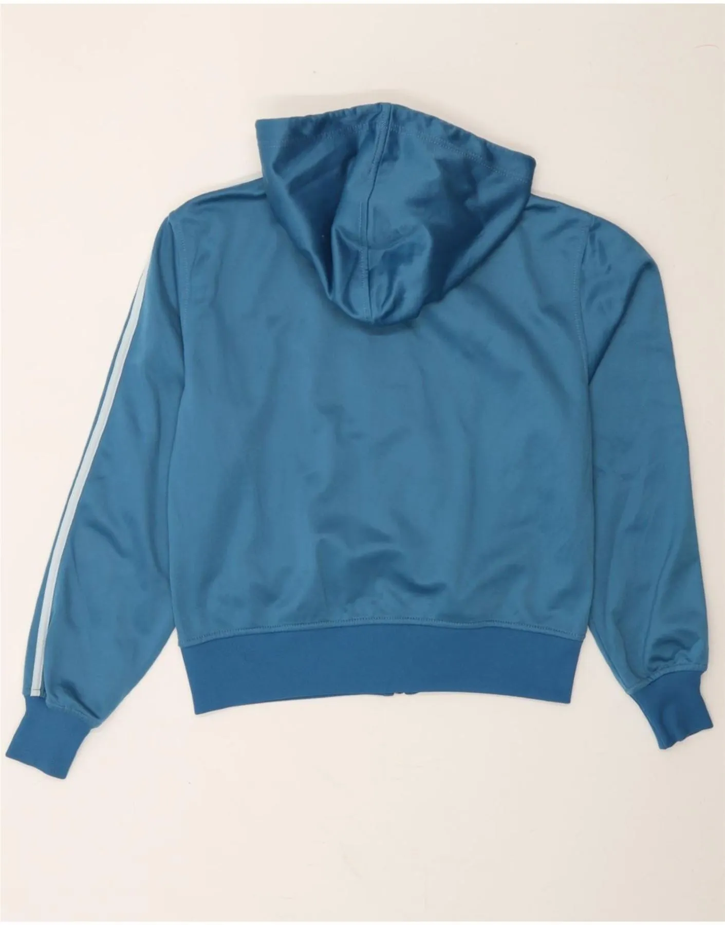 ADIDAS Womens Zip Hoodie Sweater UK 14 Large Blue