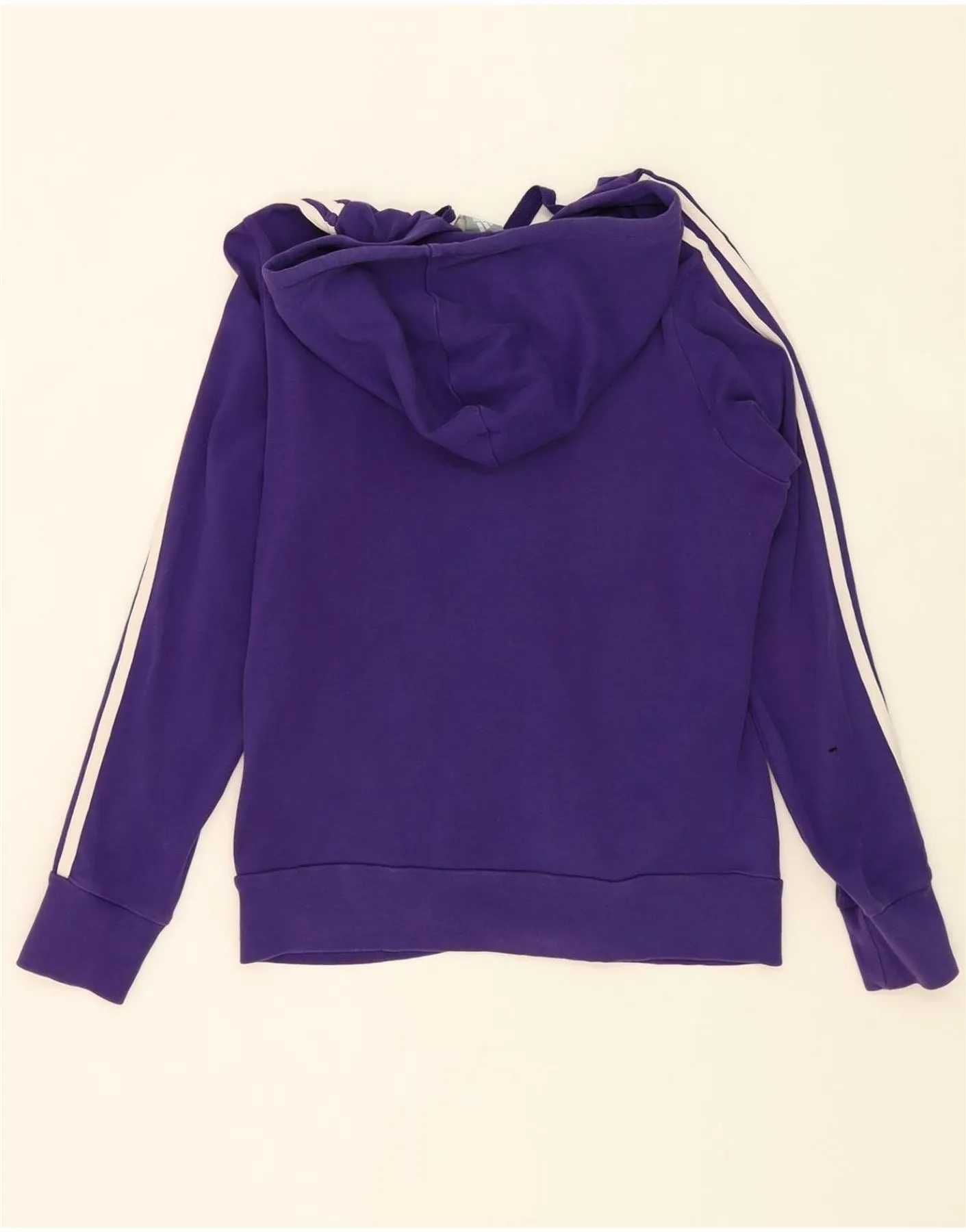 ADIDAS Womens Zip Hoodie Sweater UK 16 Large  Purple Cotton