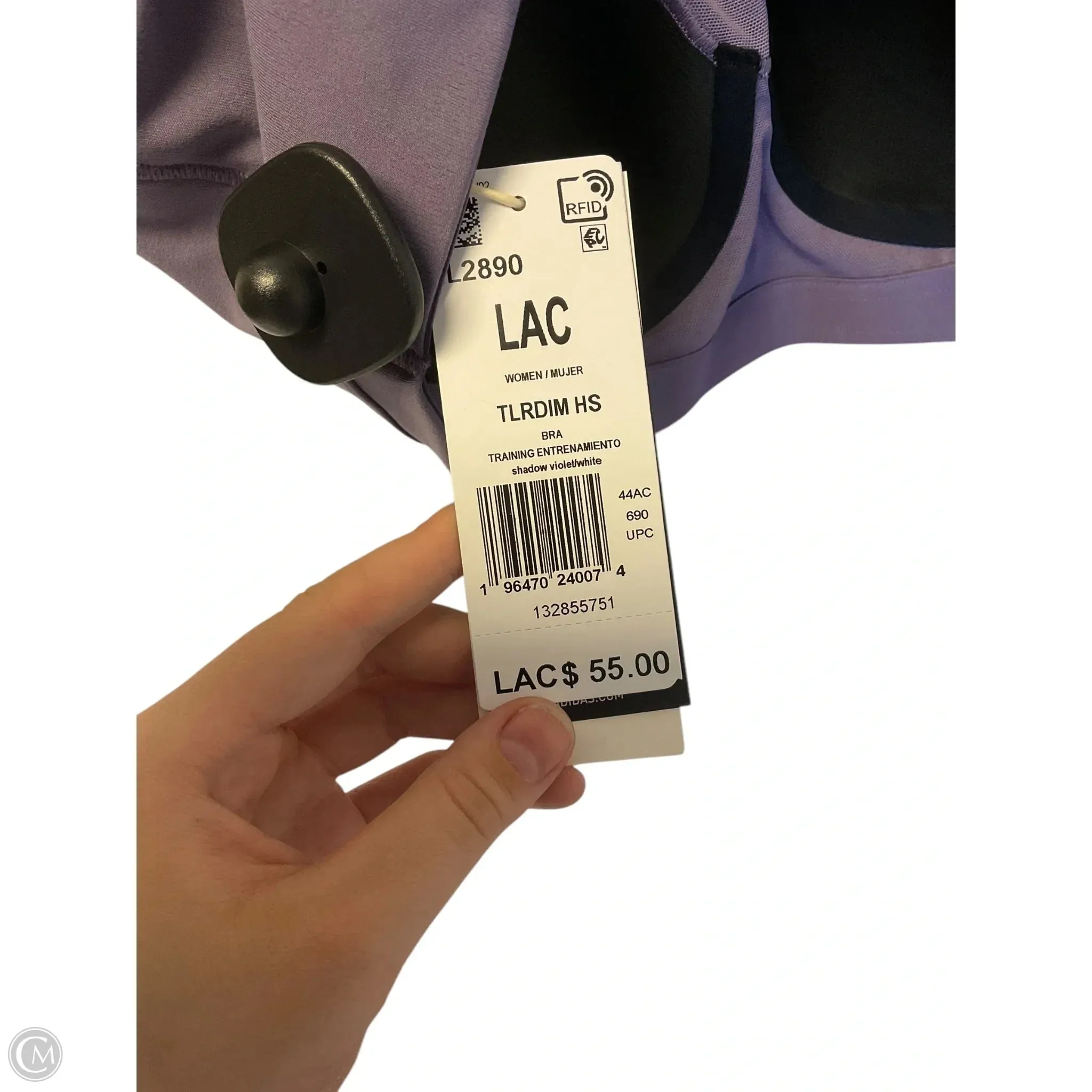 Athletic Bra By Adidas In Purple, Size: L