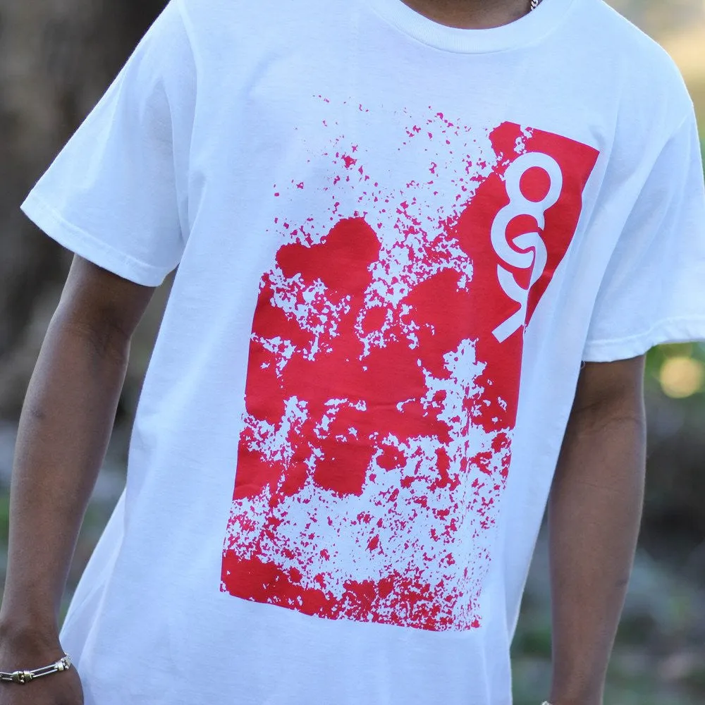 Blow Curved Hem T Shirt White