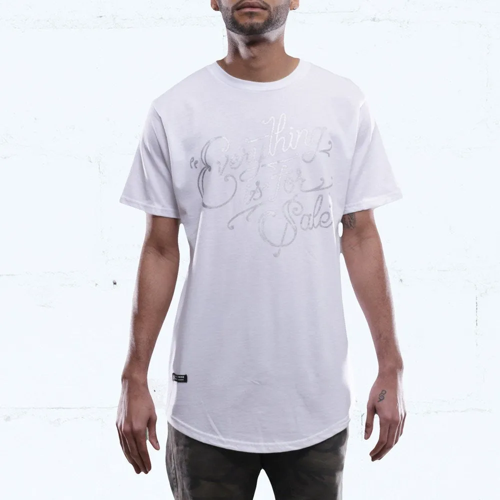 For Sale Silver Curved Hem T Shirt