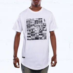 Liquors vs Bodega Block Curved Hem T Shirt White