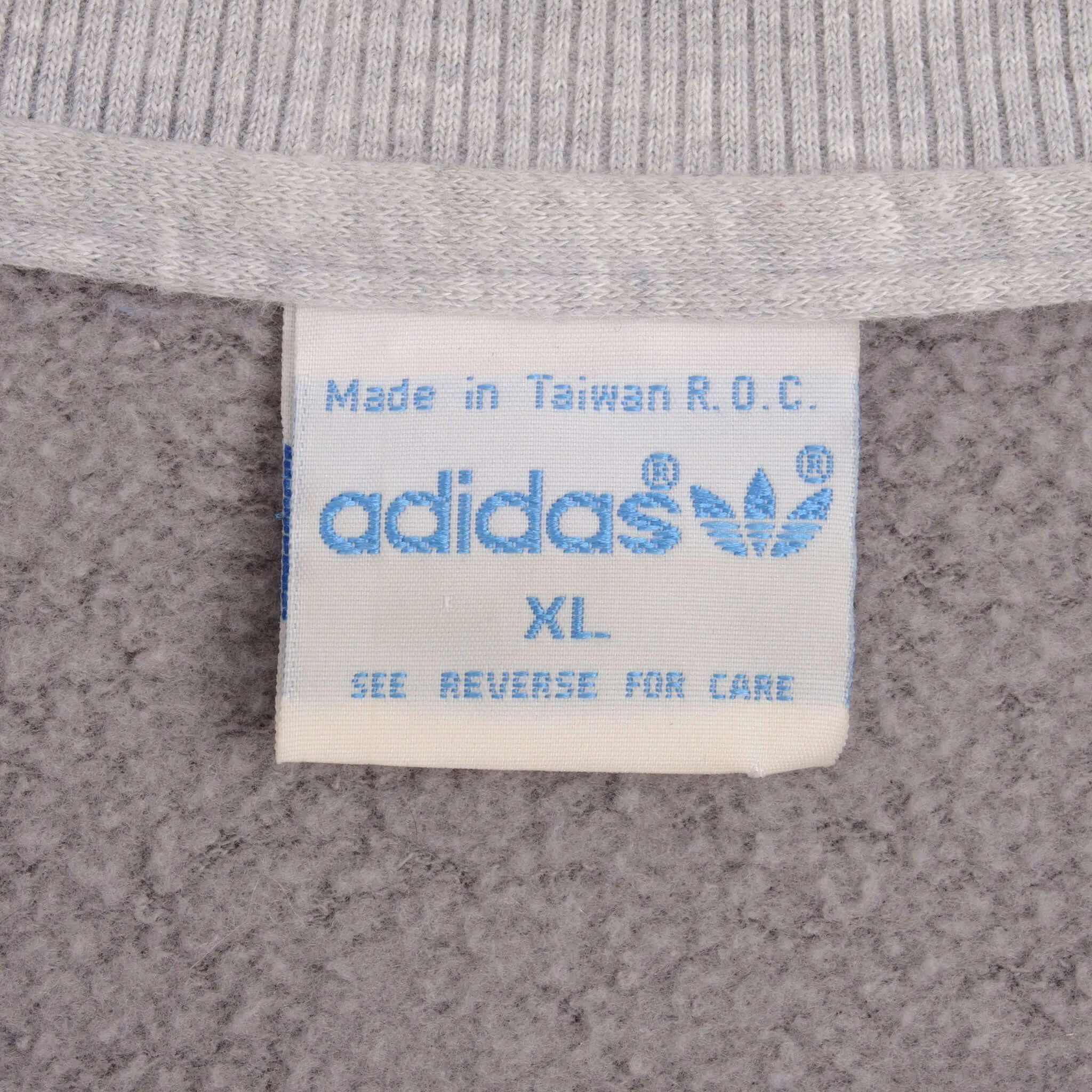 VINTAGE ADIDAS FULL ZIP GREY SWEATSHIRT JACKET 1970S SIZE XL
