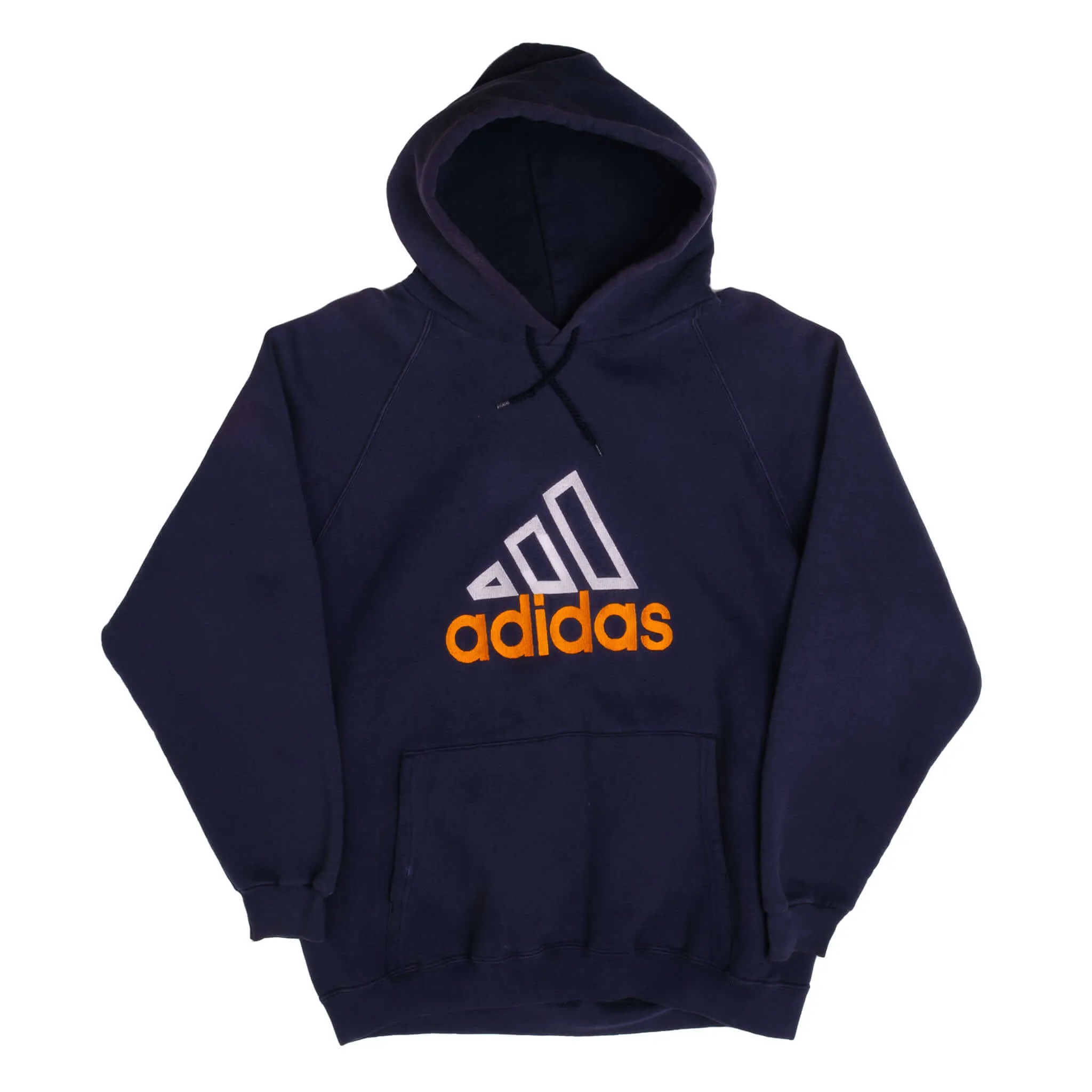 VINTAGE ADIDAS HOODIE 1990S HEAVYWEIGHT SWEATSHIRT SIZE MEDIUM MADE IN USA