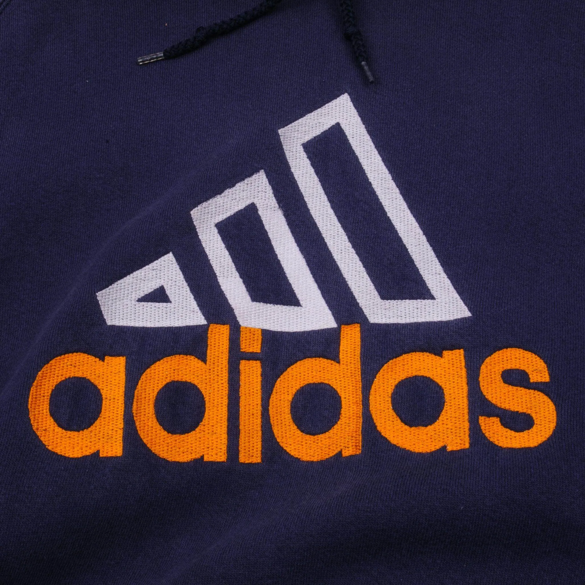 VINTAGE ADIDAS HOODIE 1990S HEAVYWEIGHT SWEATSHIRT SIZE MEDIUM MADE IN USA