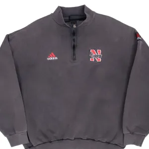 VINTAGE ADIDAS NCAA NEBRASKA CORN HUSKERS QUARTER ZIP SWEATSHIRT 1990S LARGE