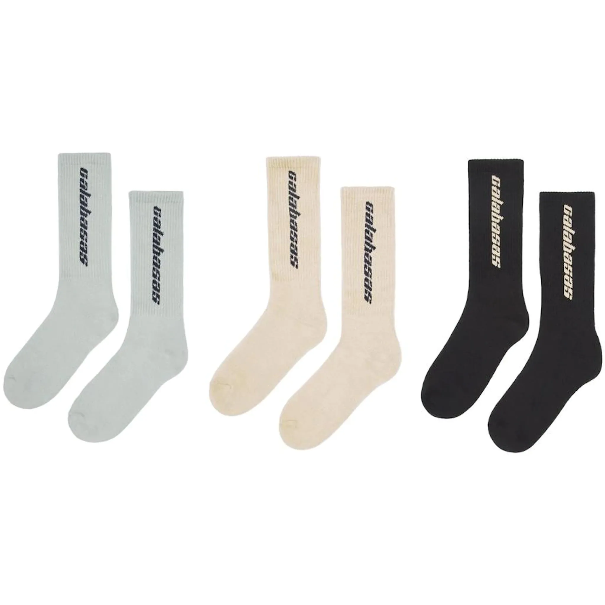 Yeezy Calabasas Socks - Core/ Glacier/ Sand